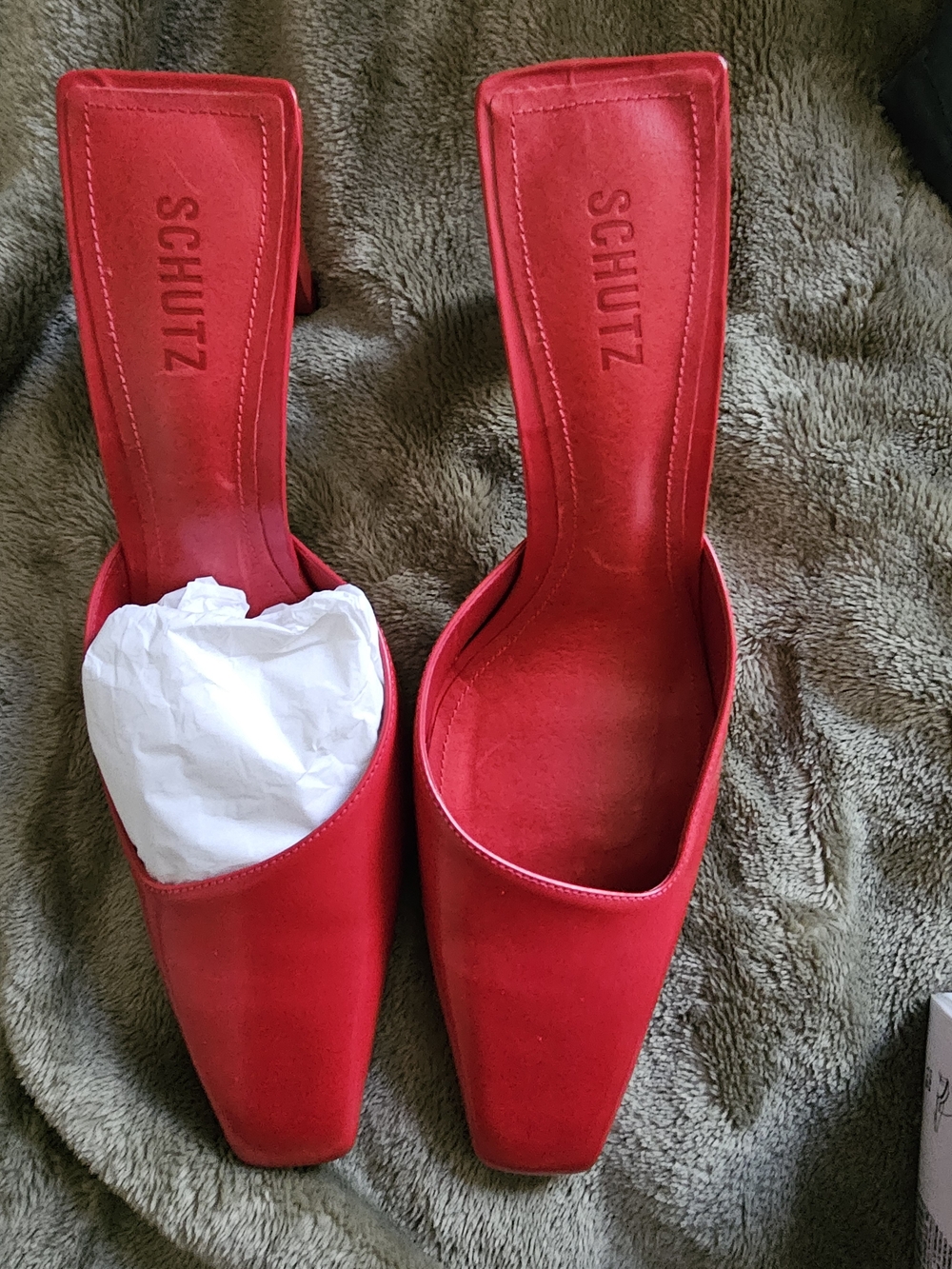 Schutz Women's Red Square-Toe Mule